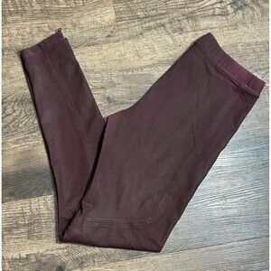 David‎ Lerner Moto Leggings L Burgundy Oxblood Stretch Zip Ankle Made in USA